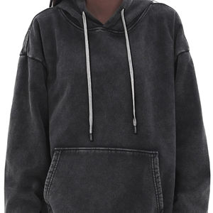 Sudadera con capucha vintage lavada al por mayor con logotipo personalizado holgada para hombres y mujeres estilo callejero Sudadera con capucha en blanco pesada de alta calidad - Product Image 6