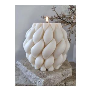 Grande candela naturale profumata decorativa intrecciata 100% cera di soia