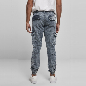 Pantalones de hombre desgastados personalizados 400 GSM lavados con ácido, ropa de calle de gran tamaño transpirable, pantalones de chándal, pantalones lisos informales - Product Image 3