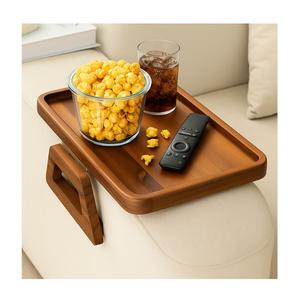 Top Quality Wooden Storage Tray for Sofa Armrest Multifunctional Acacia Wood <b>Small</b> Space Sofa Armrest <b>Table</b> for Living Room - Product Image 1