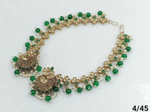 BOUCLES D'OREILLES JUMKHAS TRADITIONNELLES INDIENNES & BOUCLES D'OREILLES KUNDAN EN PLAQUÉ OR AVEC PERLES POUR FEMMES ET FILLES - Product Image 3