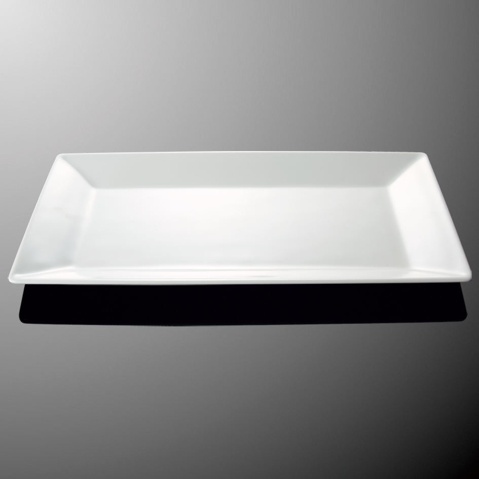 จานสลัดสี่เหลี่ยมสีขาว50ซม