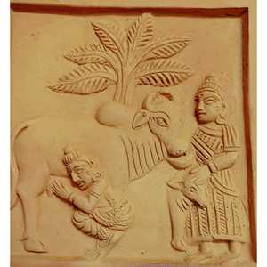 Krishna Gopal Makhanchor แบบดั้งเดิมหรูหราแบบนามธรรมเหล็กดัดดินเผาแขวนผนัง showpiece ตกแต่งบ้านที่อยู่อาศัย30cm X - Product Image 3