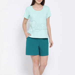 Fabricant professionnel 100% coton taille haute au-dessus du genou solide respirant décontracté femmes Shorts à vendre en ligne - Product Image 1