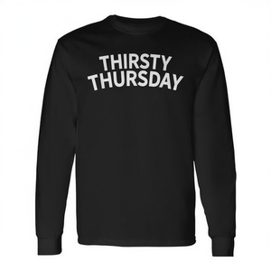 T-shirt à manches longues Thirsty Thursday, idéal pour les soirées étudiantes et les pub crawls - Product Image 2