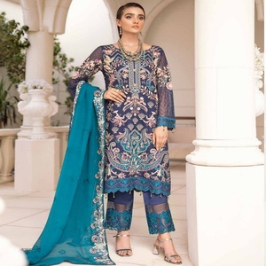 Colección Ramsha, conjunto de vestido de gasa de 3 piezas de lujo para adultos, Salwar Kameez con patrón de Chevron, fiesta, boda, Festival, ropa - Product Image 4