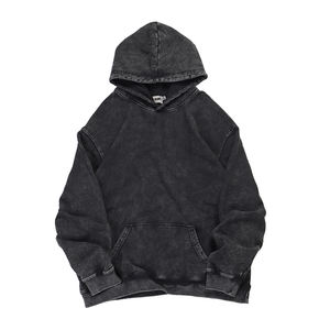 Sweat à capuche vintage délavé pull High Street coton sweat hommes femmes Harajuku mode coupe ample Y2K Hip Hop Streetwear - Product Image 5