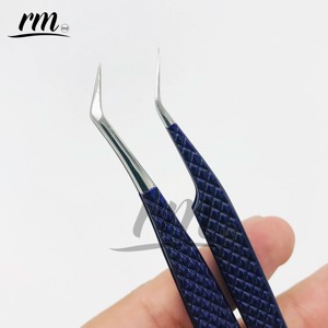 RMI แหนบสำหรับต่อขนตาปลอมรูปปลาโลมาสีน้ำเงินอุปกรณ์แต่งขนตาทำจากสเตนเลสสตีลความแม่นยำสูงพร้อมโลโก้แบรนด์ตามสั่ง - Product Image 6