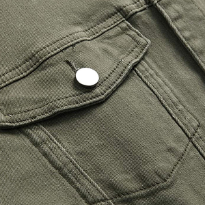 Veste en jean de couleur unie de qualité supérieure pour hommes, usine OEM, vestes en jean d'hiver avec impression de logo personnalisée de haute qualité, vestes pour hommes - Product Image 4