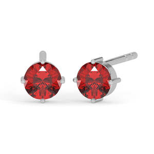 NOVAMART Fine 925 Sterling Silver Blood Red <b>Studs</b> <b>Earrings</b> 14K Gold Emerald Cut Diamond <b>Turquoise</b> Ruby-Perfect Gift for Kids Gir - Product Image 1