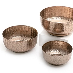 Juego de calidad superior de 3 cuencos redondos para aperitivos de diferentes tamaños, cuenco para servir dátiles de metal personalizado para fiestas de boda - Product Image 3