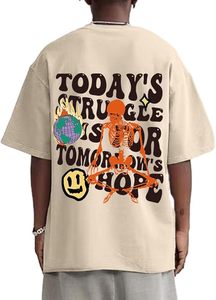 Camiseta gráfica de gran tamaño Weiyuqi para hombre, camisetas Vintage con estampado de letras para hombre, camisetas informales holgadas, ropa de calle Retro, camisetas - Product Image 6