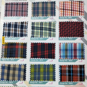 Tela a Cuadros Teñida con Hilo de Primera Calidad, Material de Polialgodón para Uniformes Escolares |   Stock Disponible al por Mayor - Product Image 1