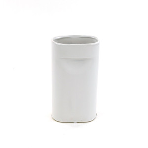 CRV3610WT - Medium White Tall Flat Portfolio <b>Vase</b> - 5 W x 2.8 L x 9.4 H - Product Image 1