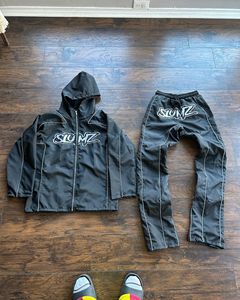 Conjunto de Dos Piezas de Alta Calidad, Personalizado, Transpirable, de Verano, Talla Grande, Estilo Urbano, Cortavientos, Chaqueta con Cremallera y Pantalones Deportivos de Nailon - Product Image 3