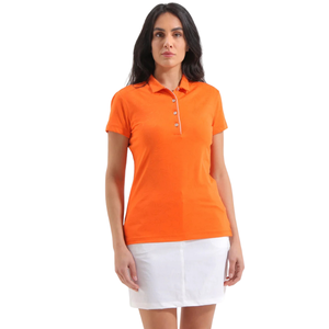 Camisetas de polo de golf para mujer con logotipo personalizado ropa de punto de algodón transpirable con patrón sólido manga corta para ropa informal de golf - Product Image 1