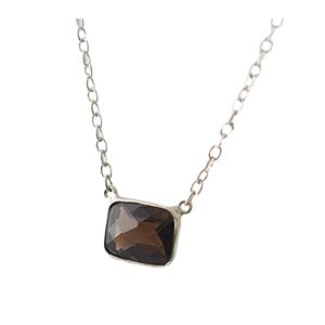 Navya Craft Smoky Quartz 925 Sterling <b>Silver</b> Women's Crystal <b>Necklace</b> Gemstone Jewelry for Christmas Valentine's Day - Product Image 1