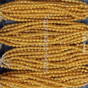 Cuentas Redondas de Vidrio Doradas y Chapadas en Oro para la Elaboración de Joyas, Bordado, Diseño Artesanal, Accesorios con Cuentas, Adornos Decorativos, Proyectos de Bricolaje - Product Image 6