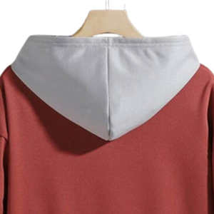 เสื้อมีฮู้ดผู้ชายสีแดงเข้มมีฮู้ดสำหรับผู้ชายเสื้อฮู้ดแบบลำลองโลโก้ออกแบบได้ตามต้องการ - Product Image 5