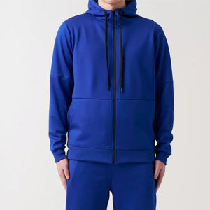 Ensemble de survêtement technique en molleton bleu royal pour homme, fermeture éclair intégrale, doux et léger, idéal pour un usage quotidien et les aventures en plein air - Product Image 6