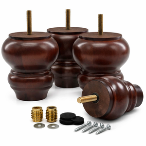 Custom Turned Solid Wood Sofa Legs Premium Quality Furniture Wooden Legs for Living Room Sofa Chair <b>Bed</b> <b>Cabinet</b> Factory OEM ODM - Product Image 1