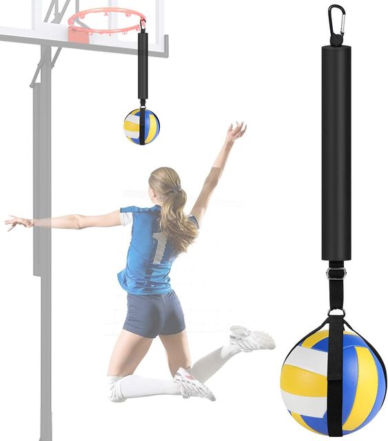 Adjustable Waist Belt Volleyball Spike Trainer Solo Serve Self-Training Equipment with Resistance Band