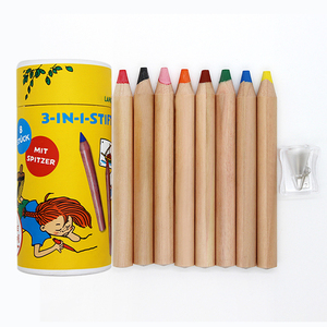 Crayons de couleur 3 en 1 de grande taille en bois FSC Dratec, 12 crayons de cire colorés en bois, ensemble de 12 couleurs pour enfants - Product Image 6