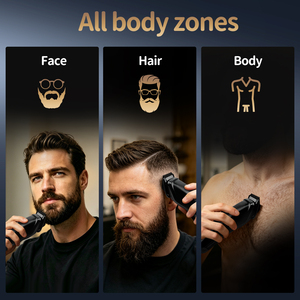 Tondeuse à barbe rechargeable pour hommes, tondeuse et <span class=keywords><strong>rasoir</strong></span> sans fil pour le visage, le cou, la zone inguinale et l'entretien masculin - Product Image 3