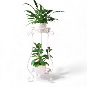 Escalier en Spirale Blanc à 4 Niveaux, Support à Plantes Décoratif en Métal, Étagère à Fleurs pour Balcon et Jardin Intérieur - Product Image 4