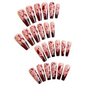 ABS Finger Wearable Nails Puntas largas Adhesivo extraíble Personalizable Estilo francés European American Nail Art Factory al por mayor - Product Image 5
