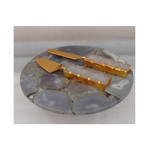 Soporte de resina para tartas con posavasos para diseño hecho a mano para restaurante Soporte de tartas al por mayor y juego de cubiertos para tartas para fiesta de cumpleaños - Product Image 5