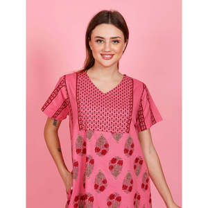 Bata de dormir para mujer 100% algodón estampada con bolsillo lateral, cintura elástica con cordón, suave y transpirable, talla 3XL para invierno - Product Image 2