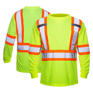 T-shirt respirant réfléchissant haute visibilité Chemise de sécurité à manches courtes en polyester pour la construction d'entrepôts de travail-Classe 3 - Product Image 1