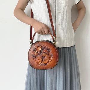Authentique mexicain Vintage Boho en cuir véritable sac à main bandoulière fermeture à glissière ceinture serrure petit gaufré usiné à la main conception chaîne Portable - Product Image 4