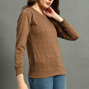 Logo sweat coton polaire femmes pull à col rond pull surdimensionné impressions personnalisées sweat broderie personnalisée vêtements - Product Image 3