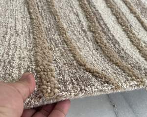 Natural Color undyed wool Indian Hand Tufted <b>Rug</b> Abstract Design Made in Wool Anti-slip Cotton Backing for Heavy Traffic Areas - Product Image 3