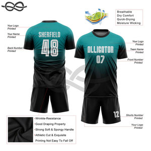 Conjunto de camiseta de fútbol de color personalizado con logotipo estampado retro personalizado, uniforme de entrenamiento de fútbol juvenil, uniforme de fútbol de secado rápido - Product Image 6