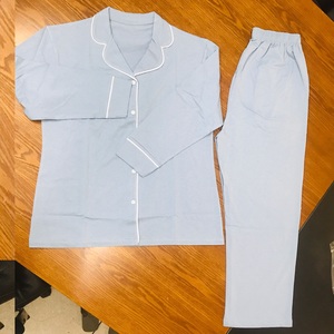 Ensemble pyjama 2 pièces pour enfants, conçu sur mesure par l'usine OEM, chemise à boutons en pur coton tricoté et pantalon droit - Product Image 3