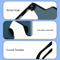 Lunettes de soleil sans monture en forme d'étoile, monture et verres en PC, couleur transparente bonbon, irrégulières, monobloc, pour fêtes amusantes