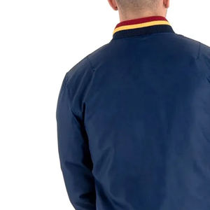 Venta caliente Chaquetas de satén para adultos Precio al por mayor Casual Street Wear Stand Collar Tela de lona Liso teñido - Product Image 3