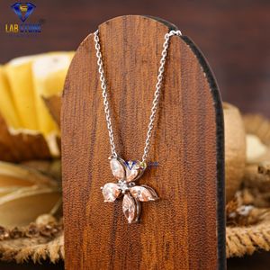 1.36 TDW F.P. Marquise poire et diamant taille ronde pendentif en or blanc VS clarté Labstone pendentif sur mesure pour cadeau de fiançailles - Product Image 2