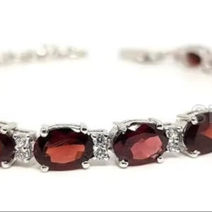 Women's <b>Bracelet</b> Natural Garnet Gemstone anniversary Wedding Christmas Gift Handmade Jewelry <b>925</b> <b>Sterling</b> <b>Silver</b> <b>Bracelet</b> - Product Image 1