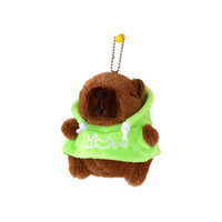 Porte-clés en peluche Capybara Vert, Rembourrage en coton PP, 11CM-30CM, 45.359g, Design Unique et Mignon, Organisation des clés, Unisexe, Tous âges