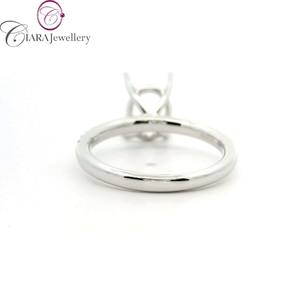 Usine directe 18K Au750 blanc/jaune/or Rose bague de fiançailles 9.5x7.5MM diamant naturel forme ovale centre fête de mariage - Product Image 5