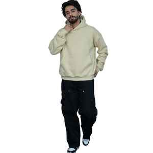 Sudadera con Capucha Color Marfil para Hombre, en Algodón y Felpa, Estilo Casual, Ropa Urbana, Envío Rápido desde EE. UU., Sin Aranceles - Product Image 6