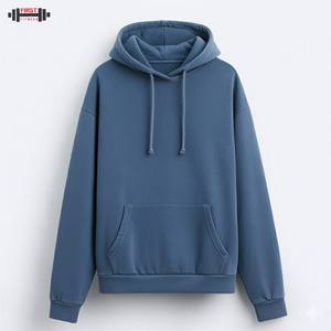 <b>Brown</b> Baggy Hoodie Blanks High Quality 100% Cotton <b>Fleece</b> Distressed Custom Stringless Puff Printing Oversized 300 Grams Winter - Product Image 2