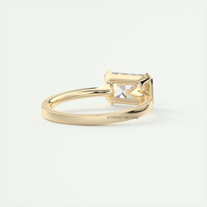 แหวนเพชรโมอิสสุดสวยสำหรับผู้หญิง2.25กะรัตจากตะวันออกไปตะวันตกชุดโซลิแทร์ทันสมัยครึ่งกรอบของขวัญแหวนหมั้นสำหรับผู้หญิง - Product Image 3