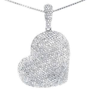 Pendentif cœur Moissanite rond en argent sterling 925 plaqué or entièrement glacé avec clarté VVS pour les occasions de fête - Product Image 1