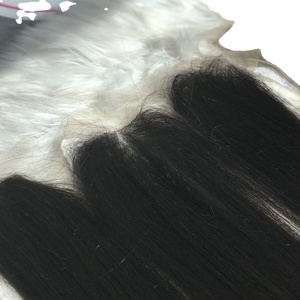 วิกผมแท้แบบเต็ม HD วิกผมแท้แบบบราซิลสำหรับผู้หญิงวิกผมลูกไม้ด้านหน้าแบบใส DHL Vip สีดำ - Product Image 3