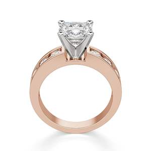 Anillo de Compromiso con Diamante de Laboratorio, Corte Cojín, Engaste de 4 Puntas - Product Image 3